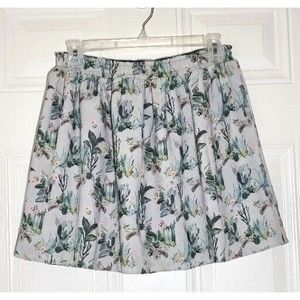 Catimini Reversible Skirt Girls Size 12 Year Elastic Waist Stars Cactus Flowers